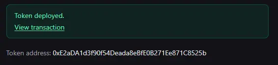 A deployed ERC20 token contract